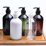 Green Transparent Plastic PET Shampoo Bottle Hair Oil Bottle With Lotion Pump